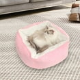thumbnail image 5 of Square Beds, Soft Pet Bedding, Sleeping Bed, House Nest for Small Medium Dogs , Pink, 5 of 7