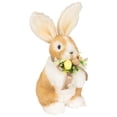 thumbnail image 4 of Northlight Plush Rabbit with Floral Bow Easter Figurine - 10.25", 4 of 6