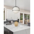 thumbnail image 2 of Dainolite 1 Light Incandescent Pendant Matte Black with White Opal Glass, 2 of 3