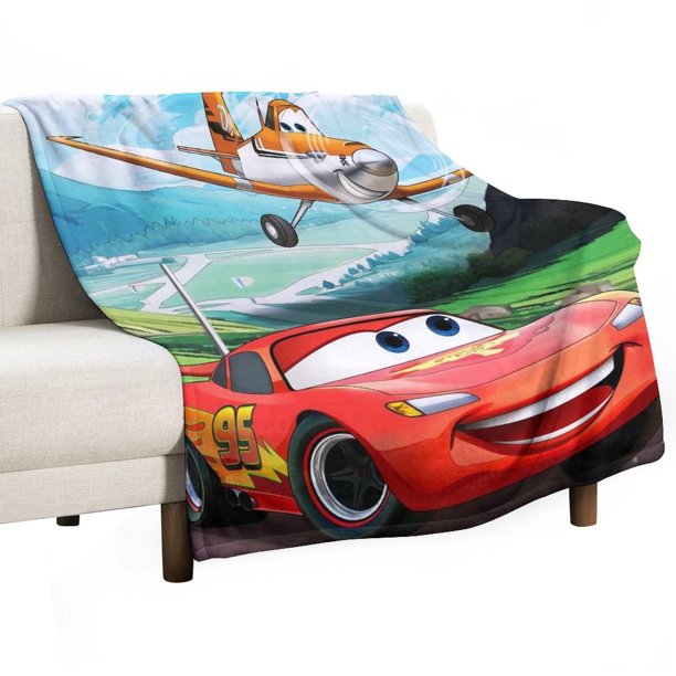 Manta de Lightning McQueen, manta de tela de superficie vertical súper suave de varios tamaños, acogedora y cálida, adecuada para cama, sofá, campamento, viajes, para todas las estaciones, liviana y