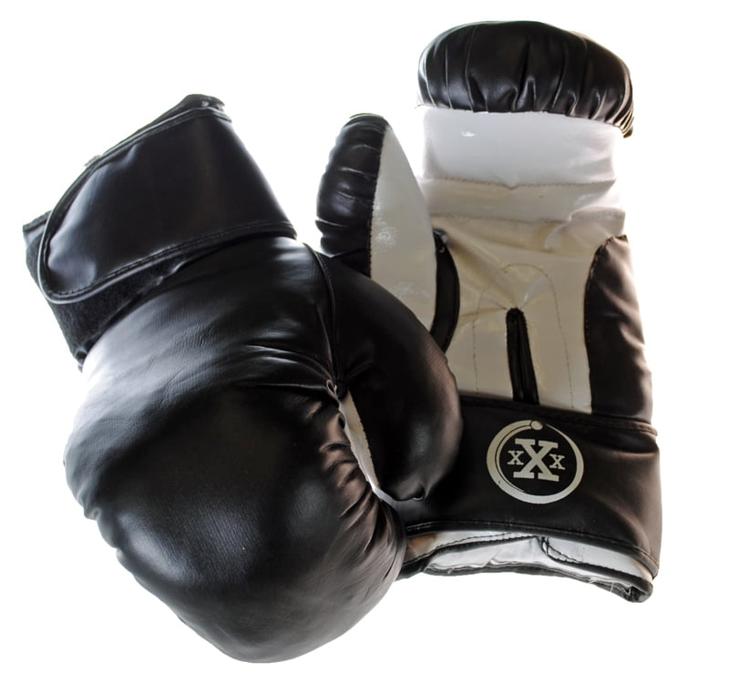 Triple Threat Quick Strap Fitness Training Boxing Gloves Black