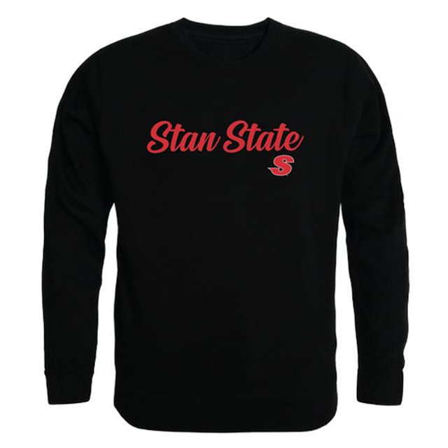 W Republic 556-208-BLK-03 California State University, Stanislaus T-Shirt Col Rond Script pour Hommes - Noir, Large