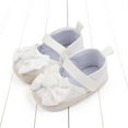 thumbnail image 2 of Xfvqtps Infant Girls Walking Shoes Mary Jane Bowknot Cute Princess Non Slip Comfortable Soft Sole Cotton Prewalker Baby Newborn Fashion Crib Shoes White, 2 of 6
