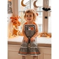 thumbnail image 3 of RUINIXCW Baby Girls Halloween Plaid Overalls Embroidery Sleeveless Flared Jumpsuit Suspender Pants for Toddler, 3 of 8