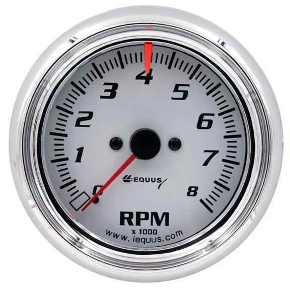 3.37 in. White Tachometer - White - 3.37in.
