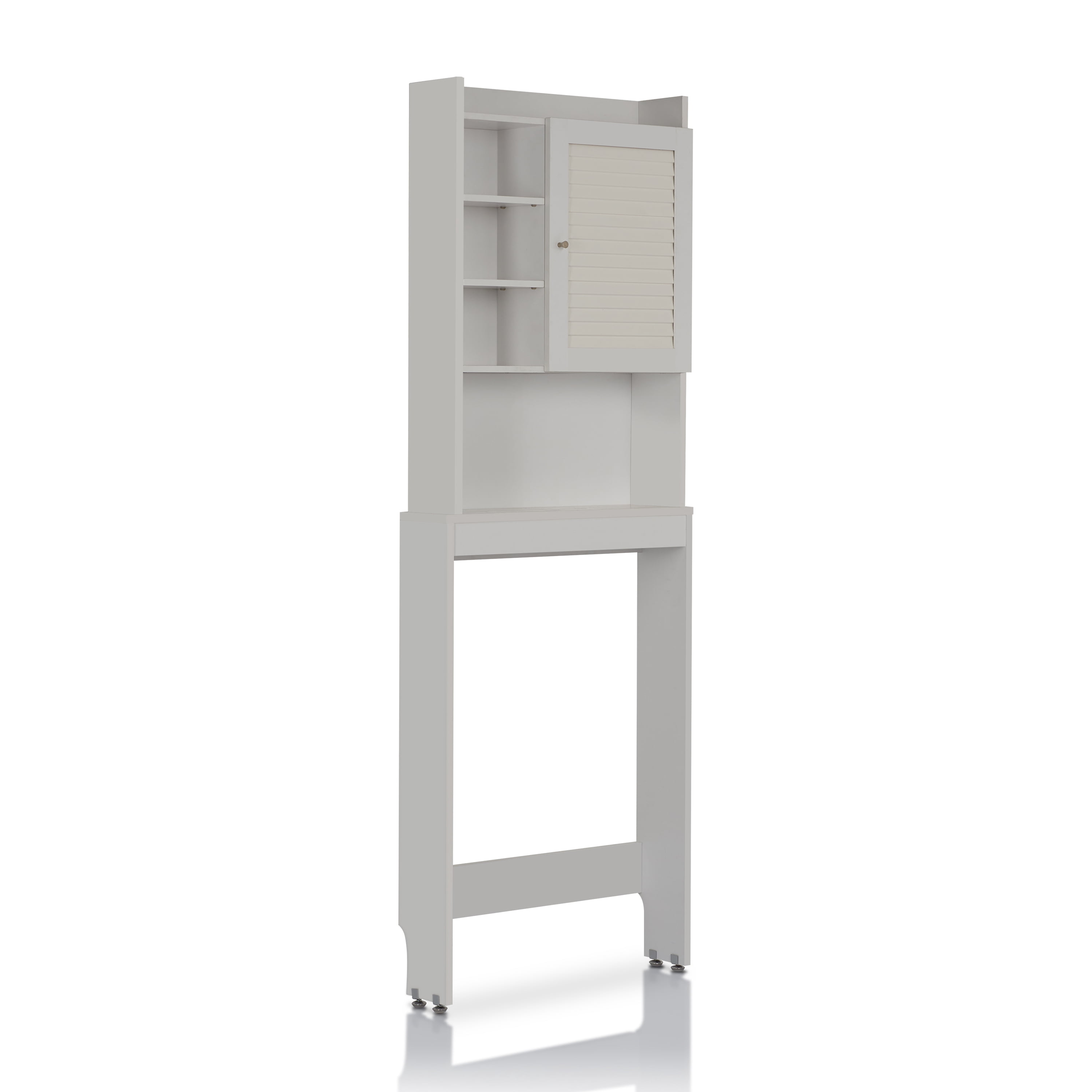 Furniture of America Peoni Transitional Multi-Storage  Bathroom Space-Saving Wood Cabinet in White Finish