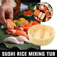 thumbnail image 3 of SHAPERME 30cm Rice Sushi Bowl Wooden Tub Mixing Bucket Wood Oke Hangiri Japanese Barre /,, 3 of 8