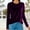 Purple, variant on AXXD Black Basic Trendy Tops for Women 2024 Summer Comfortable Casual Solid Color Long Sleeve Round-Neck Blouses