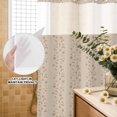 thumbnail image 3 of No Hook Shower Curtain, Pink Brown Floral Shower Curtains for Bathroom with See Through Top Window, Spring Flowers Waterproof & Washable Bath Curtain Standard 72"x72", 3 of 9