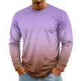 thumbnail image 2 of Zorvxlyn Long Sleeve Shirts for Men Gradient Crew Neck Shirts for Men Soft Breathable Fall Big and Tall Mens Pullover Sweatshirt, 2 of 6