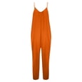 thumbnail image 5 of Iaqnaocc Women Jumpsuits Plus Size Boho Summer Sleeveless Jumpsuits Rompers Loose Fit Spaghetti Strap Jumpsuits Baggy Overalls Orange M, 5 of 6