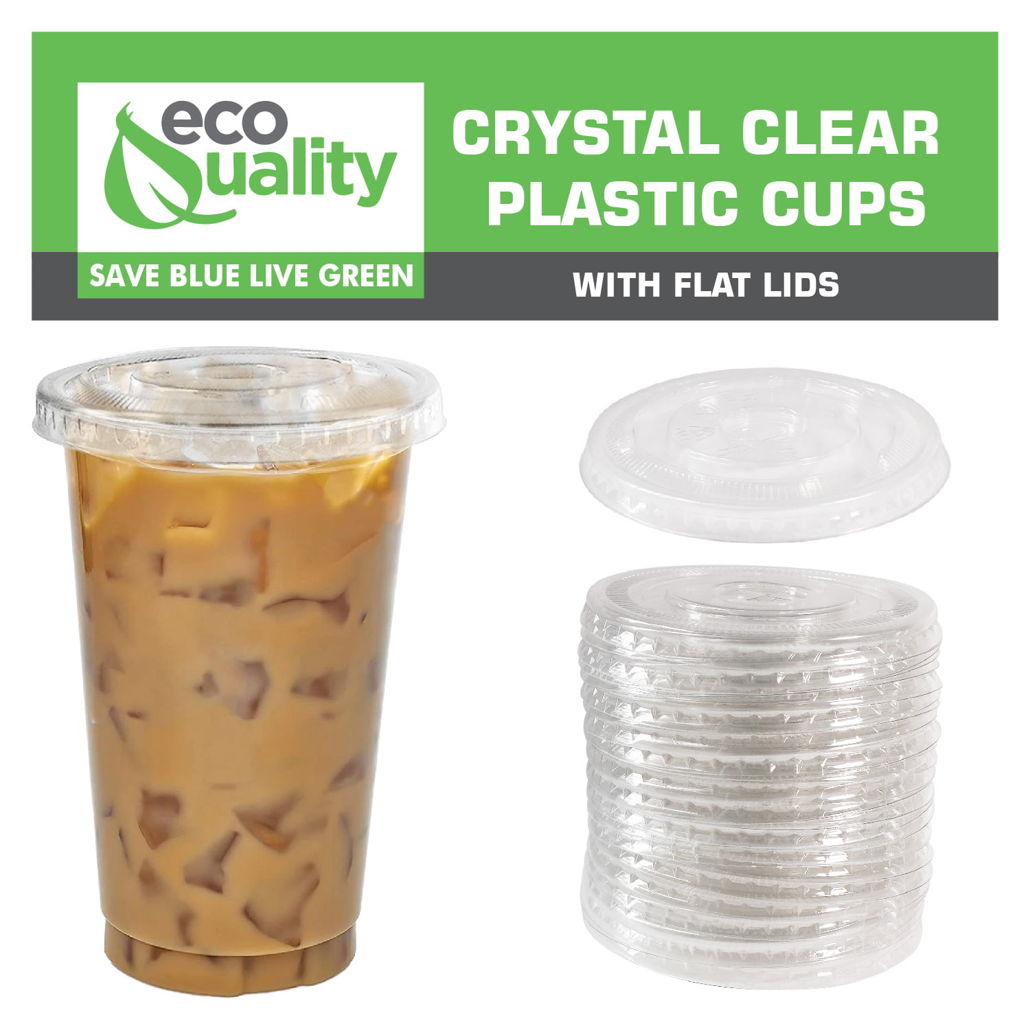 Crystal Clear Plastic Cups With Flat Lids Frosted Coffee Or - Temu