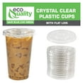 thumbnail image 5 of [500 Count] 10 oz Clear Plastic Disposable PET Cups with Lids | Crystal Clear PET Cup | Cold Smoothie | Iced Coffee Go Cups | Ideal for Coffee, Parfait, Juice, Soda, Cocktail, Party Cups (10oz), 5 of 7