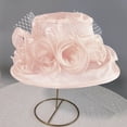 thumbnail image 4 of Karymi Derby Hats for Women Elegant Floral Organza Wide Brim Hat, Breathable Sun Protective Formal Dress Hat for Wedding Church Derby Hat, 4 of 6