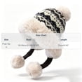 thumbnail image 2 of SYMOID Womens Fair Isle Knit Trapper Hat with Faux Faux Fur Trim, Black, One Size Hats,Size Free Size, 2 of 6