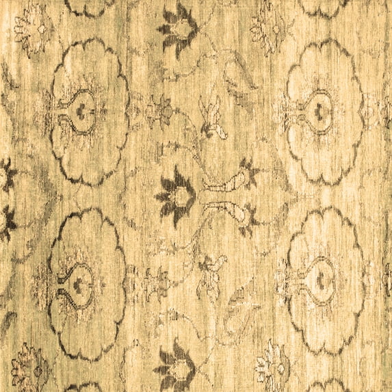 Ahgly Company Indoor Square Abstract Brown Contemporary Area Rugs, 6' Square