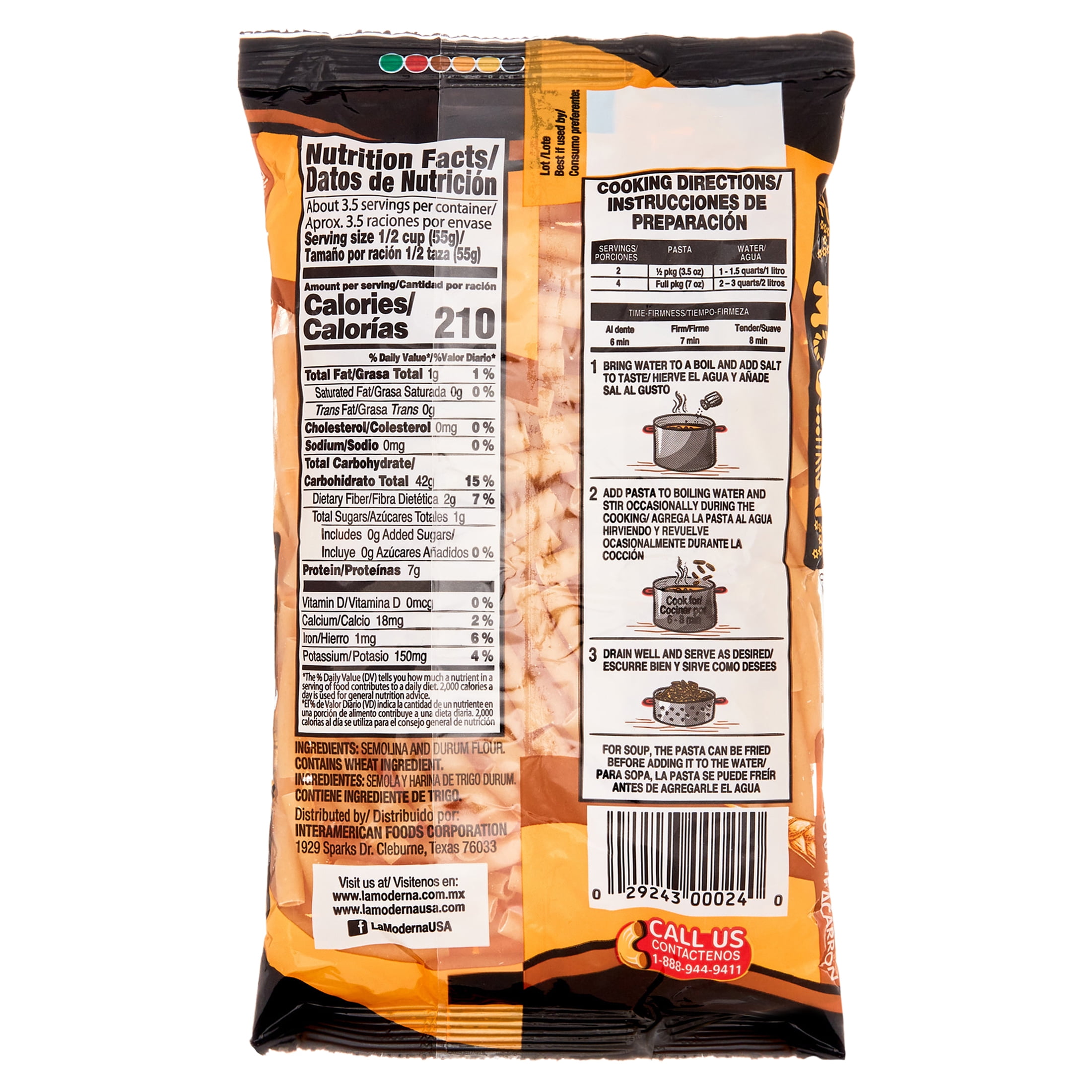 (10 pack) La Moderna Macaroni Pasta, 7 oz