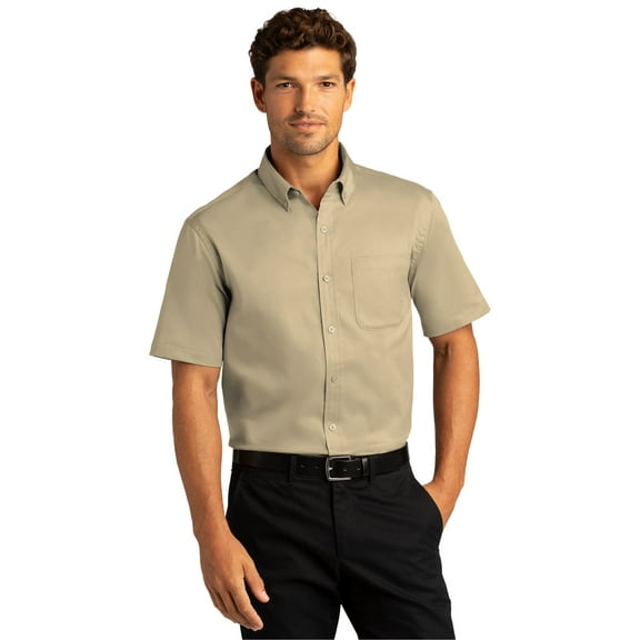 Port Authority W809 Short Sleeve SuperPro React Twill Shirt, White, XXL