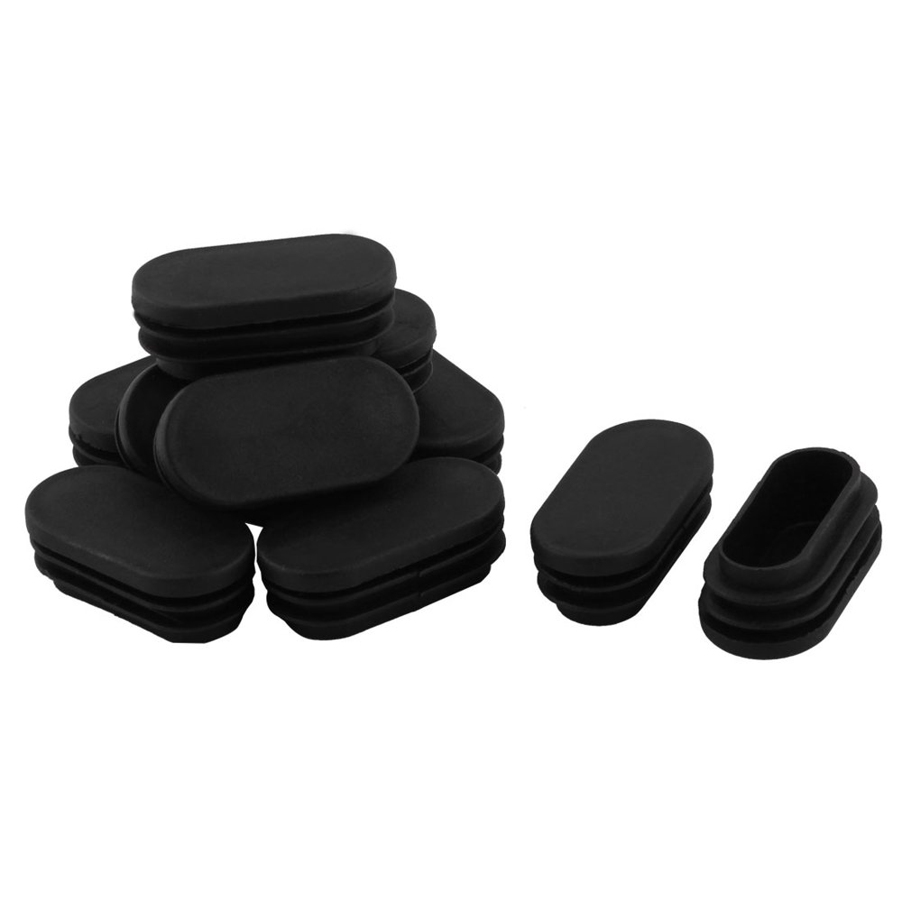 Unique Bargains 10 Pcs Antislip Plastic Oval 50mm x 25mm Chair Foot