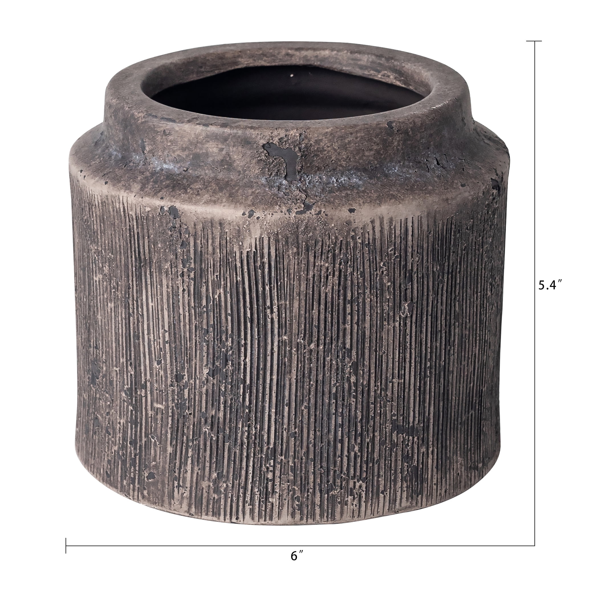 Better Homes & Gardens 6" x 6" x 5.4" Round Black Ceramic Alexander Plant Planter