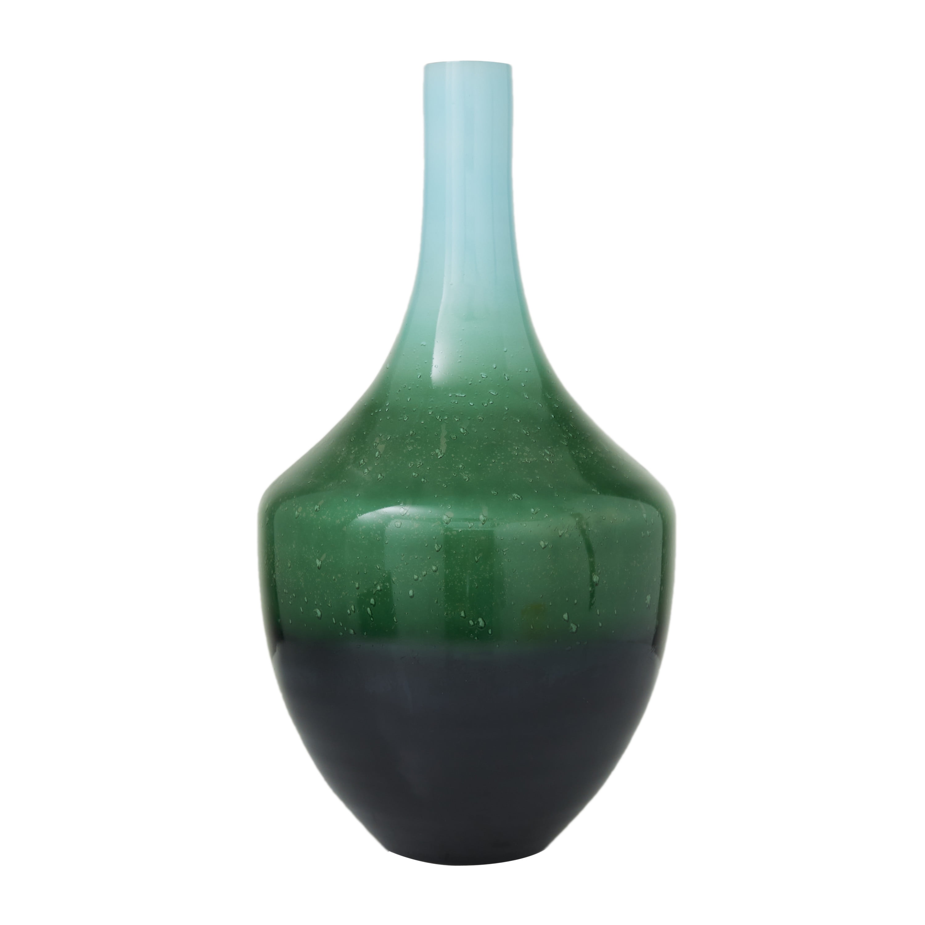 DecMode 22" Ombre Green Glass Vase