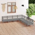 thumbnail image 1 of vidaXL 7 Piece Garden Lounge Set Solid Wood Pine Grey, 1 of 6