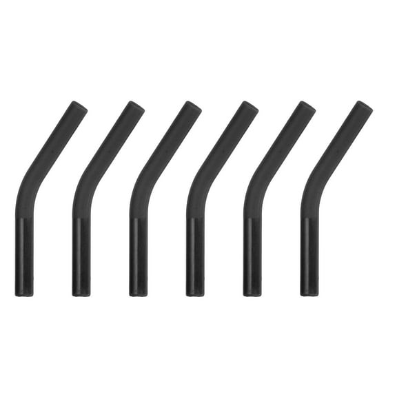 Uxcell 6Pcs Silicone Straw Tips, Silicone Straw Elbows Tip, Soft Reusable Metal Straw Covers Fit for 6mm/0.24" OD Stainless Steel Straws, Black