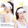 thumbnail image 3 of Gorra de visera solar de verano para mujer, gorra de golf ajustable con visera retráctil, protección UV, gorra deportiva para playa o tenis, 3 of 6