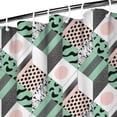 thumbnail image 3 of Green Pink Geometric Pattern Shower Curtain 36"x72" ,Bathroom Decorative Shower Curtains Set with 12 Hooks,Modern Waterproof Washable Shower Curtain, 3 of 6