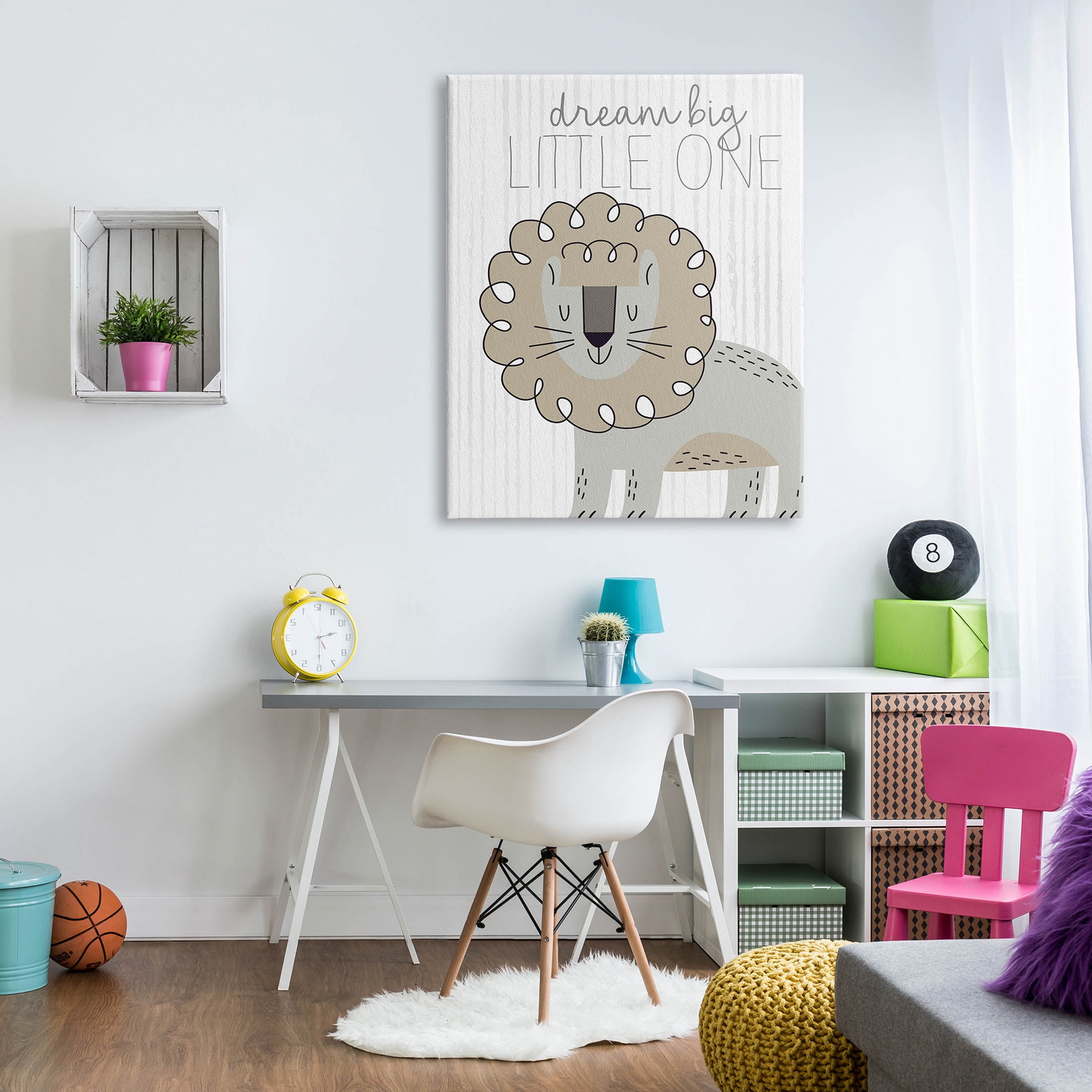 Stupell Industries Dream Big Little One Lion Graphic Art Gallery Wrapped Canvas Print Wall Art, Design by Kim Allen