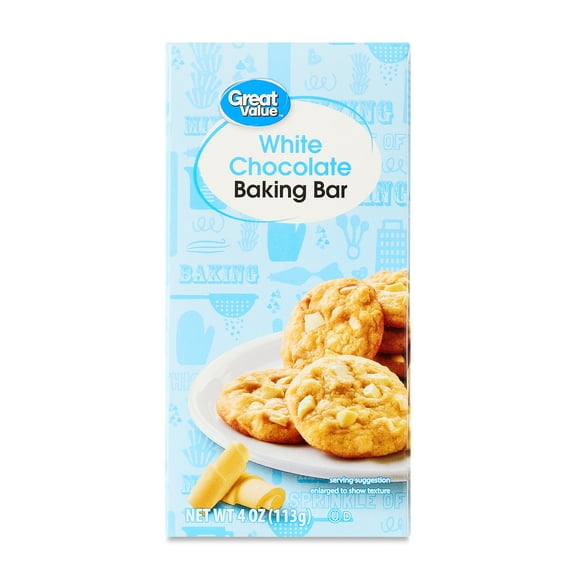 Great Value White Chocolate Baking Bar, 4 oz Box