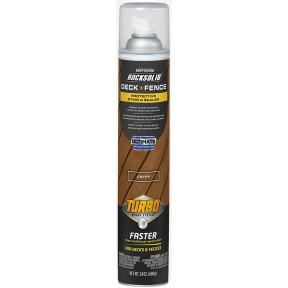 Rust-Oleum Rocksolid Cedar Deck and Fence Exterior Turbo Stain Spray 24 oz.