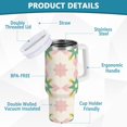 thumbnail image 2 of Yayeee 30oz Stainless Steel Tumbler with Straw and Handle Double-Wall Insulated Travel Water Bottle, Retro Green Stars, 2 of 8