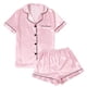 thumbnail image 1 of Conjunto de pijama de mujer Conjunto de pijama de camisa de manga corta abotonada y pantalones cortos, 1 of 5