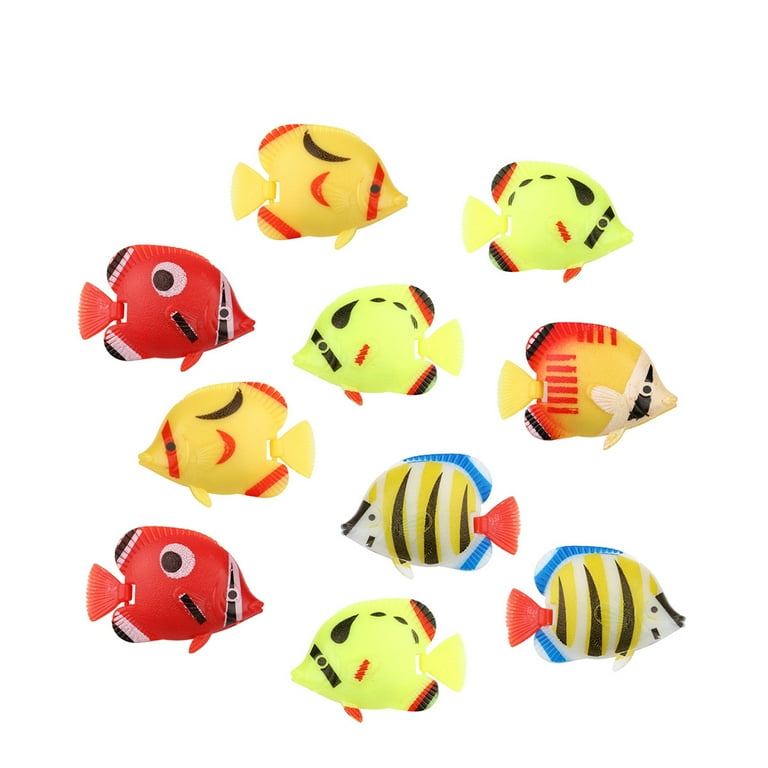 20pcs Lifelike Plastic Artificial Moving Floating Fish Ornament Decorations for Aquarium Fish Tank Home (Random Style), Size: Medium