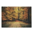thumbnail image 1 of Forest Cutting Board, Fall Photo in National Park Vivid Leaf Plant Eco Earth Theme, Decorative Tempered Glass Cutting and Serving Board, Large Size, Orange Brown, by Ambesonne, 1 of 1
