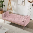 thumbnail image 2 of Resenkos Sofa Bed Convertible Sofa Sleeper 61.5" Sofa for Bedroom Fabric Compact Living Space Couch for Apartment and Room, Pink, 2 of 10