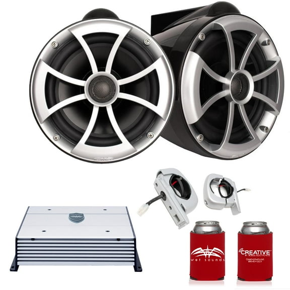 Wet Sounds ICON-8-B-X 8" Tower Speaker w/ X Mount Hardware - Black (Pair)