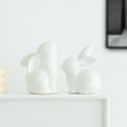 thumbnail image 5 of 2PC Bunny Statues Home Decor Bunny Decorations for Home Modern Style Rabbits Figurine Statues for Home Decor Accents Living Room Office Table Bookshelf Desk Bedroom Easter Decoration, 5 of 5