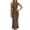 Brown, variant on Sleeveless Floral Midi Dresses For Women Round Neck Bodycon Sundress Casual Summer Elegant Party Wedding Guest Dress