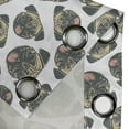 thumbnail image 3 of Ambesonne Pug Grommet Curtain Single Panel, Cheerful Dogs Grunge Effect, 50"x60", Charcoal Grey Beige, 3 of 5