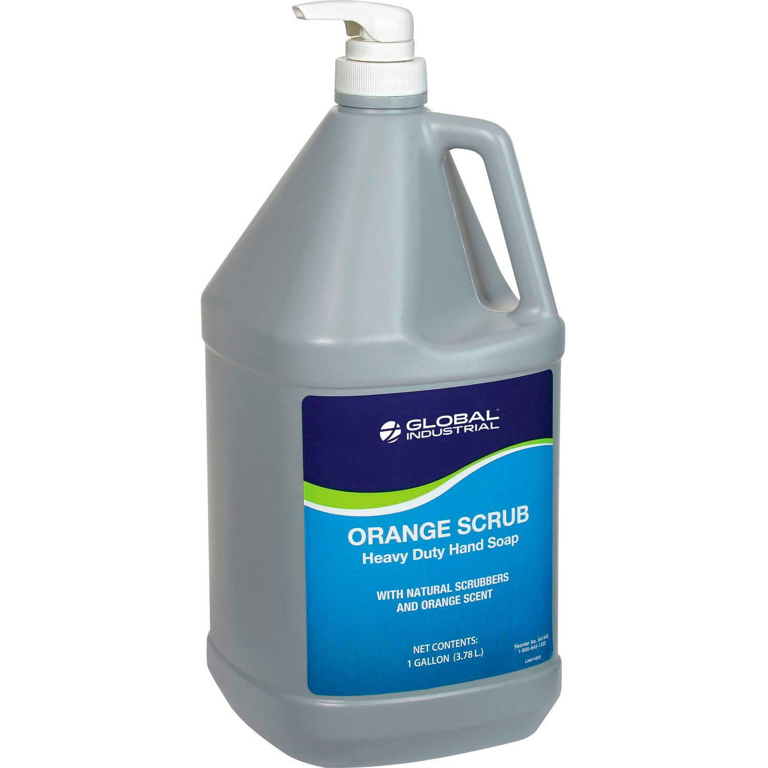 Global Industrial Orange Scrub Heavy Duty Hand Cleaner, Orange Scent,Gallon Pump Bottle-4/Case
