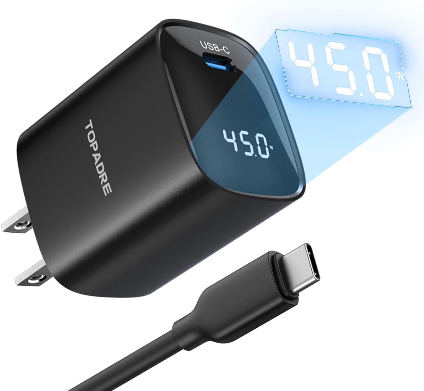 RGHJAR-45W Super Fast Charger Type C with LED Display, PPS USB C Wall Charger with 100W Cable for Samsung Galaxy S24 Ultra/S23/Note All Series, for Galaxy Tab S 10, for iPhone 16/15 Pro/Pro Max Serie