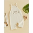 thumbnail image 3 of Bagilaanoe Toddler Baby Boys Girls One-pieces Letters Embroidery Sleeveless Jumpsuit 6M 12M 18M 24M 3T Kids Romper Birthday Clothing, 3 of 7