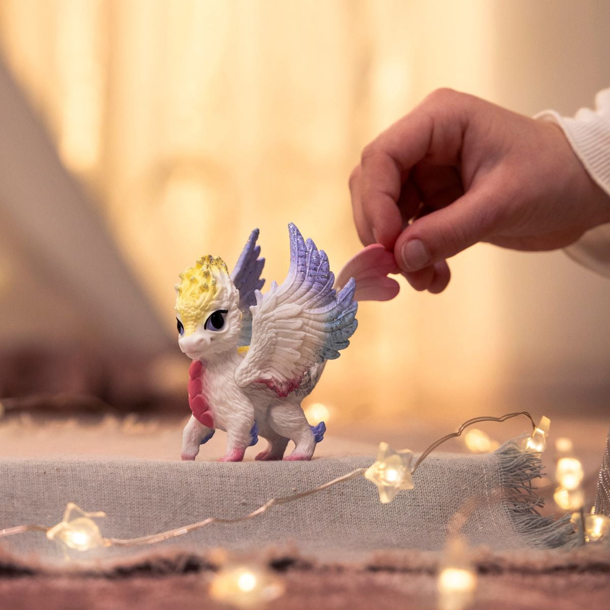 Schleich Bayala 4” Rainbow Baby Dragon Figurine with Movable Wings