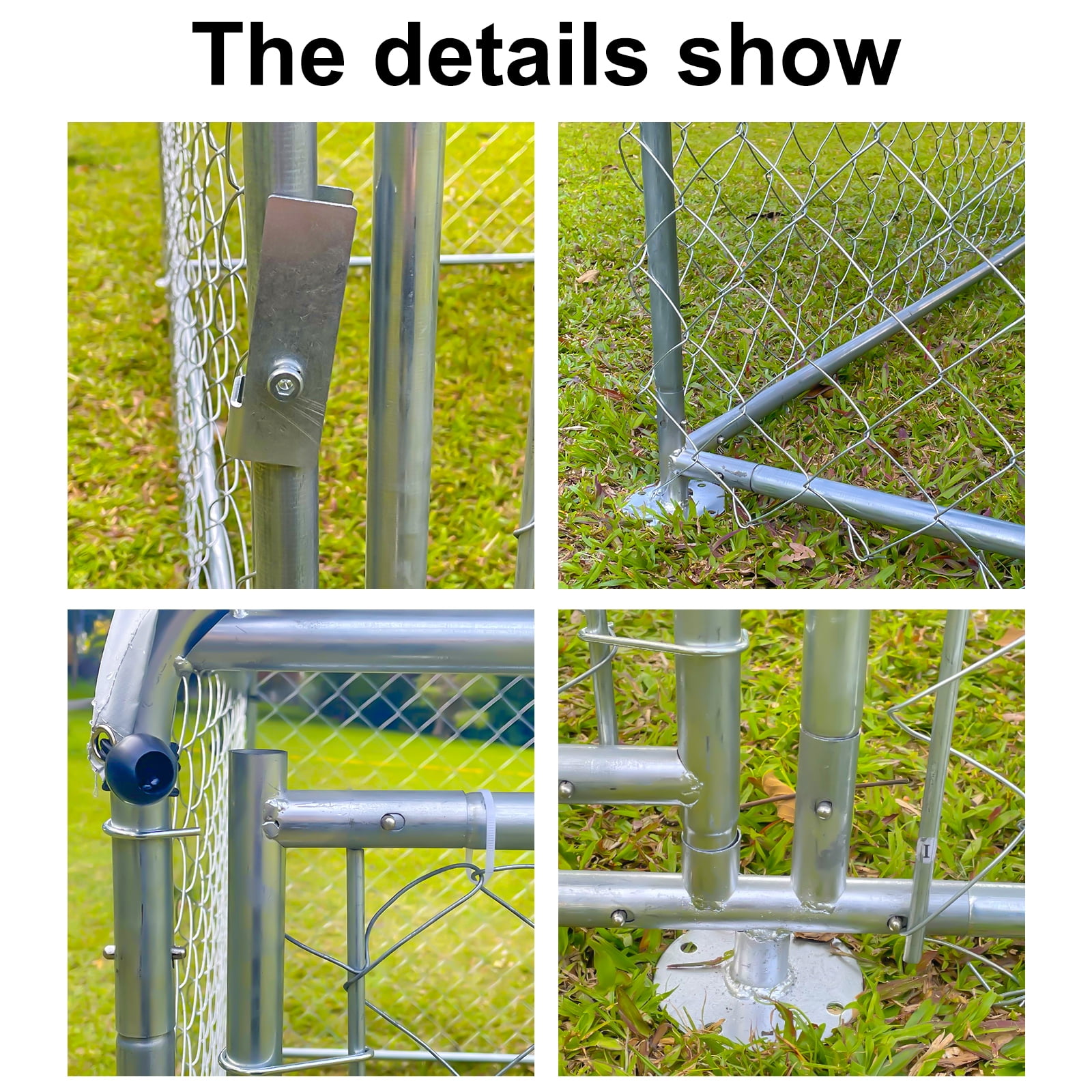 6.56ft x 6.56ft Outdoor Dog Kennel Metal Playpen Heavy Duty Dog Cages for Large Dogs Run Outside Exercise Pet Fences for Yard