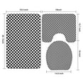 thumbnail image 3 of Black and White Small Checkered Pattern Bathroom Rugs Sets 3 Piece,Toilet Cover Set,Absorbent Non Slip Bathroom Mats Sets with U-Shaped Contour Rug Toilet Rug Set, 3 of 5