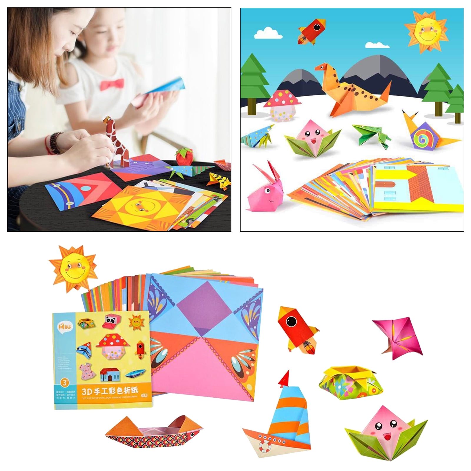 Origami Kit 54 Sheets for Craft Lessons, Kids DIY Crafts Origami Paper for Kids 