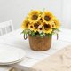 thumbnail image 4 of Ramo de girasoles artificiales para bodas, fotografía y decoración del hogar: flores de plástico realistas con tallos flexibles., 4 of 6