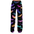 thumbnail image 4 of LHVUOA Halloween Lounge Pants for Women Cute Halloween Print Stretch Comfy Lounge Pants Casual Elastic Waist Pajama Pants, 4 of 6